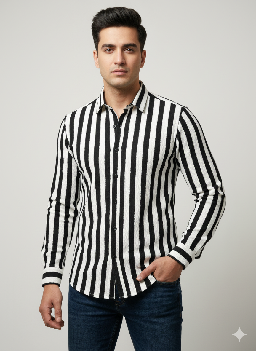 Casual Shirt Black White