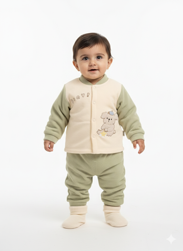 Imported fluffy suit premium olive